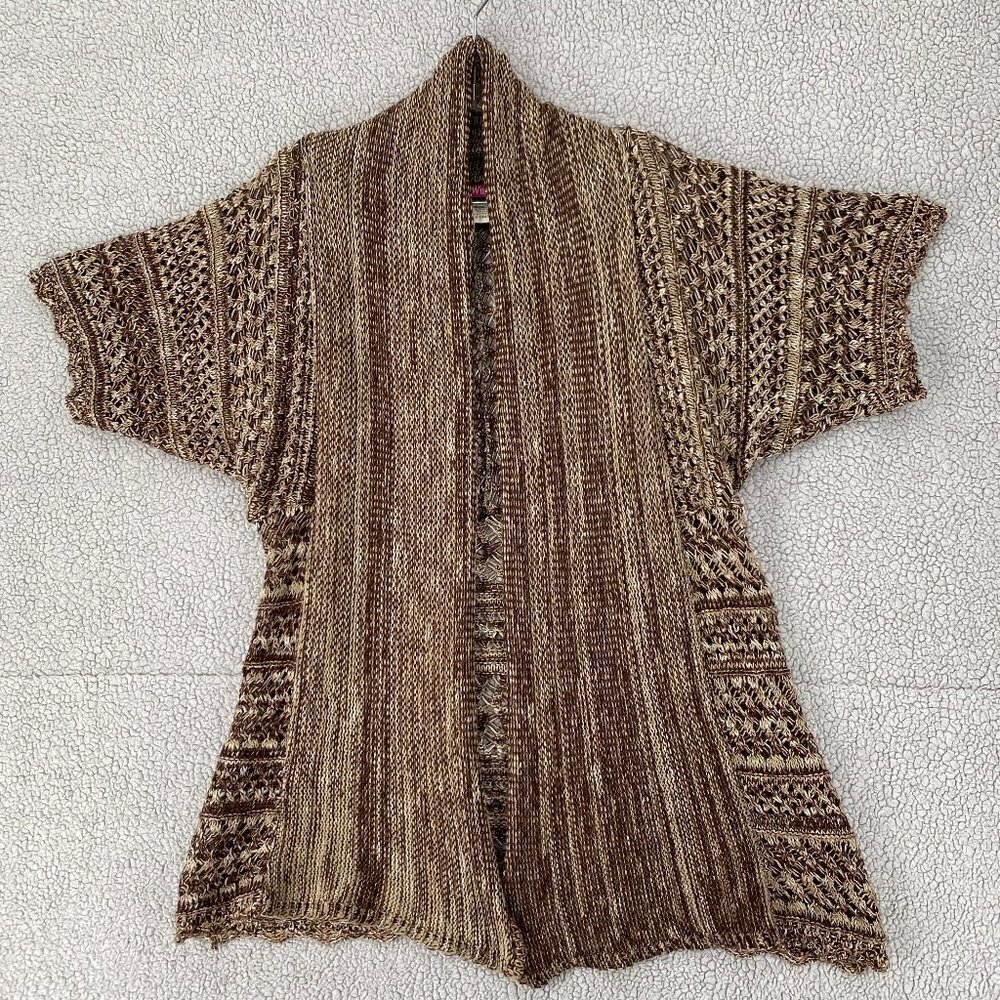 🎁5/$25 Say What? Cardigan Women's X Small Open Front Lightweight Knit Vintage